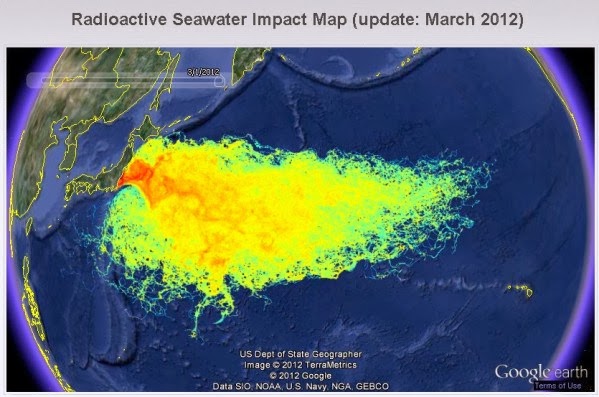 L'Oceano Pacifico dopo Fukushima nel marzo 2012
